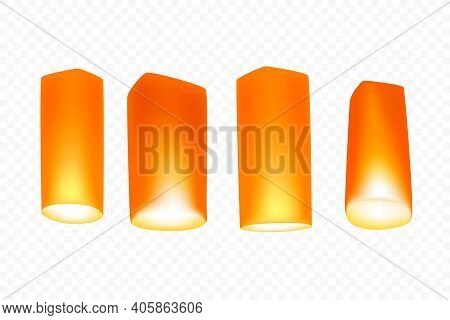 Loy Krathong Festival Lanters Vector Clipart Isolated On Transparent Background
