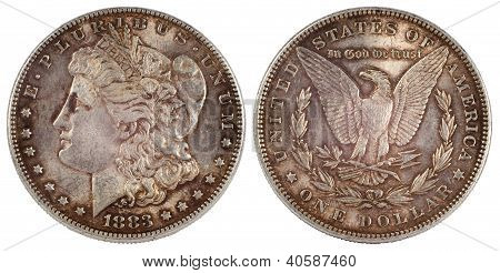 alte SilbermÃ¼nze Dollar USA Jahr 1883