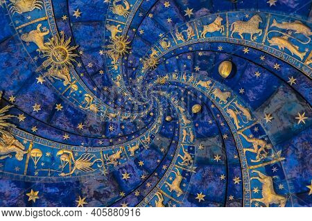 Droste Effect Background. Abstract Design For Concepts Related To Astrology And Fantasy.