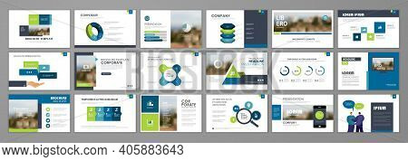 Business Presentation Infographic Elements Template Set. Keynote Presentation Background, Slide Temp
