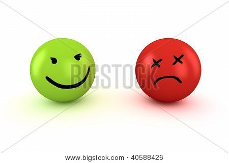 Triest en gelukkig Emoticons