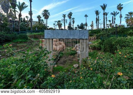 Excavation, Gate Of Times Of The Pharaoh Ramesses Ii. Yaffo, Israel