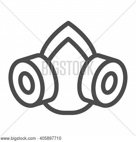 Gas Mask Line Icon, Pest Control Concept, Respirator Sign On White Background, Pest Control Equipmen