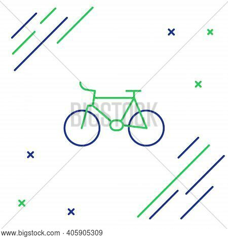 Line Bicycle Icon Isolated On White Background. Bike Race. Extreme Sport. Sport Equipment. Colorful 