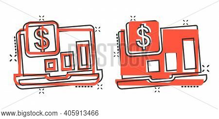Computer Chart Cartoon Laptop Computer Chart Vector & Photo (Free Trial) | Bigstock