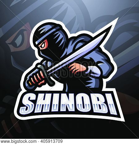 Vector Illustration Of Shinobi Mascot Esport Logo Design