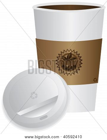 Café pour aller de la coupe avec couvercle Illustration