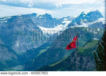 After Thunderstorm Atmosphare In The Glarus Mountains, Switzerland
