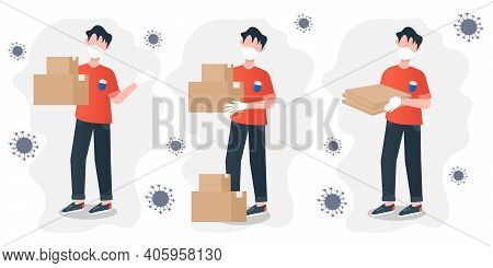 Safe Delivery Vector Illustration Cartoon Style. Flat Illustration With Safe Delivery For Banner Des