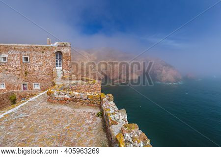 Fort in Berlenga island - Portugal - architecture background