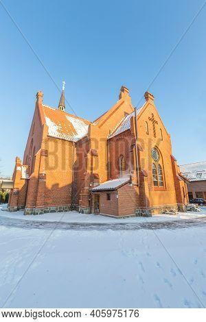 Transfiguration Cathedral On A Winter Day. Zelenogradsk, Russia