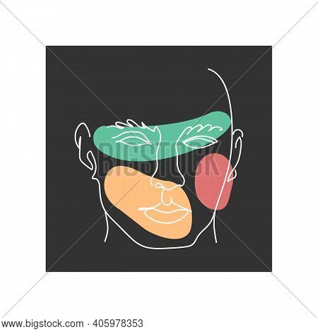 Handsome Male Continuous Silhouette Art. Modern Minimalist Art. Attractive Facial Features. Aestheti
