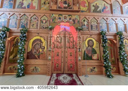 Inside Of The Transfiguration Cathedral. Zelenogradsk, Russia