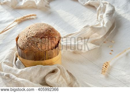 Dinkelbrot In German That Means Spelt. Loaf Of Wholemeal Dinkel Rye Bread. Dinkel Or Spelt Is Health