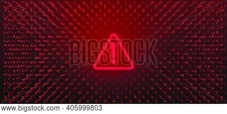Abstract Red Background With Binary Code. Malware, Or Hack Attack Concept
