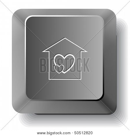 Orphanage. Vector computer key.