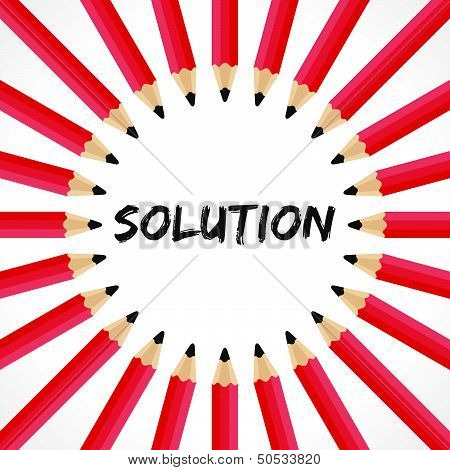 Solution word with pencil background