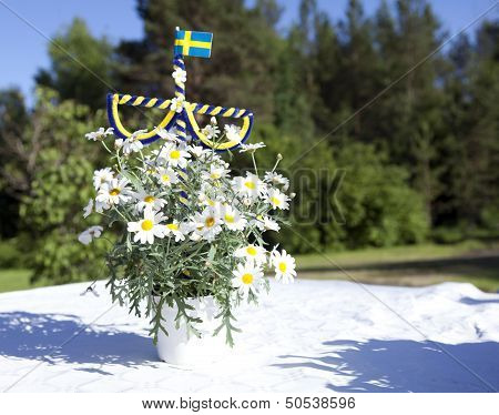 Table at the Midsummer celebration.