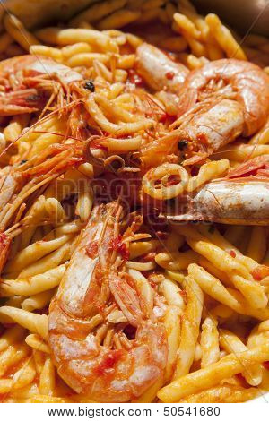 Delicius hand made pasta with seafood