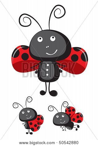 Cute ladybug vector.