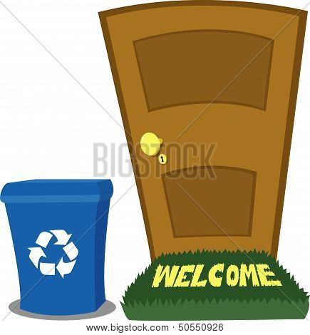 Door And Recycling Bin