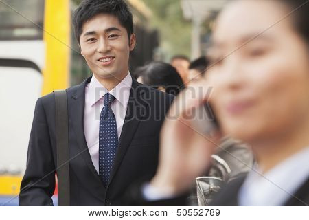 Young Businessman on the street, portrait, Beijing