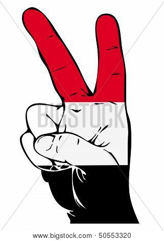 Peace Sign of the Yemeni flag