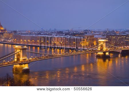 Chain Bridge  from above, Budapest