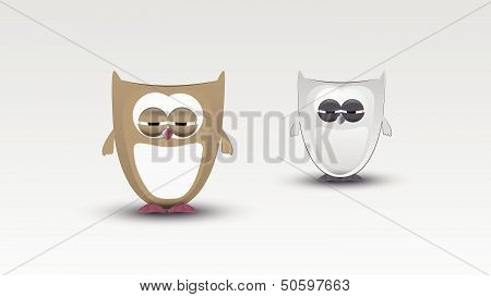 Little Cartoon Owl in Vector