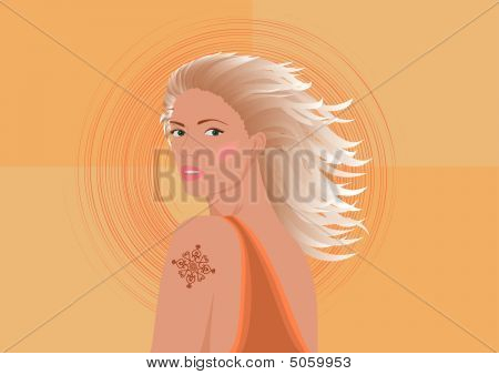 Krásná žena s Tattoo