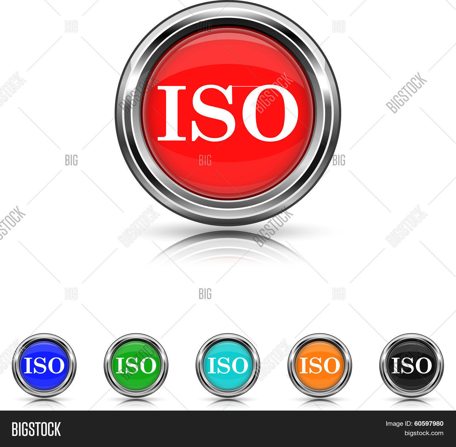 Iso Icon - Six Colors Vector & Photo (Free Trial) | Bigstock