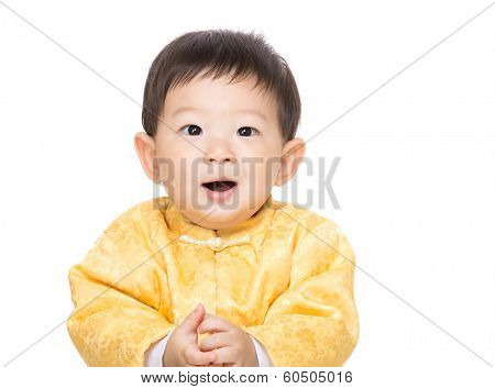Chinese baby boy smile