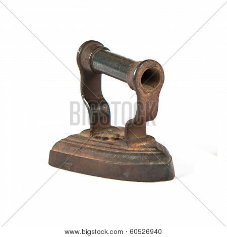 Vintage Iron Isolated Over White Background.