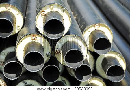 Steel pipe with heat insulation