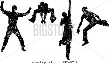 グランジ ジャンプ男性シルエット