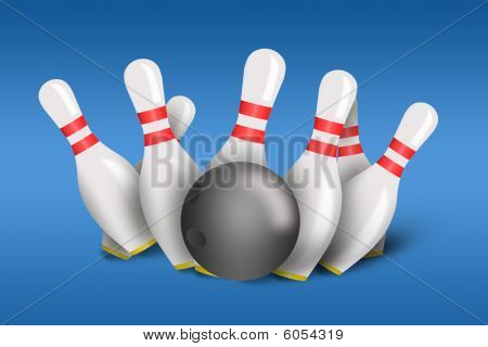 ボウリングのピンとボーリングのボール