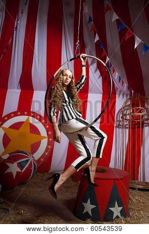 fashion acrobat woman in circus