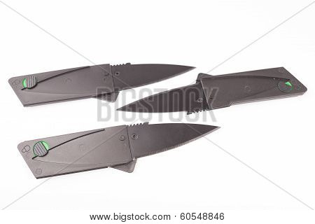 Folding knife isolated on white background