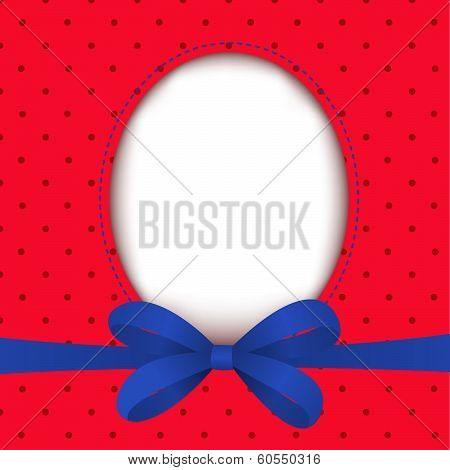 Greeting Card With  Blue Bow