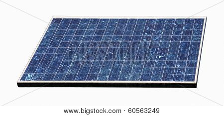 Close-up view of a Solar panel, isolated on white background