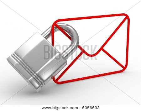 E-mail koncepció fehér háttér. Elszigetelt 3D-s kép