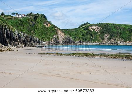 Beautiful Beach of Pechon Cantabria  .Spain .Europa.