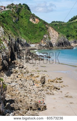 Beautiful Beach of Pechon Cantabria  .Spain .Europa.