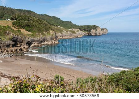 Beautiful Beach of Pechon Cantabria  .Spain .Europa.