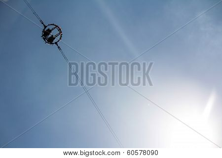 cable car silhouette contrast