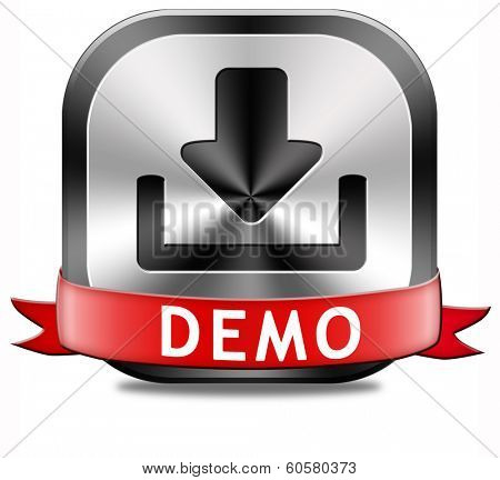 Demo download button or icon for free trial demonstration