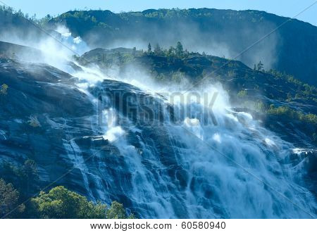 Summer Langfossen Waterfall  (norway).