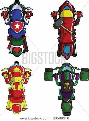 Top view motorcycles