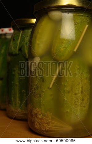 Pickled Cucumbers In The Jar