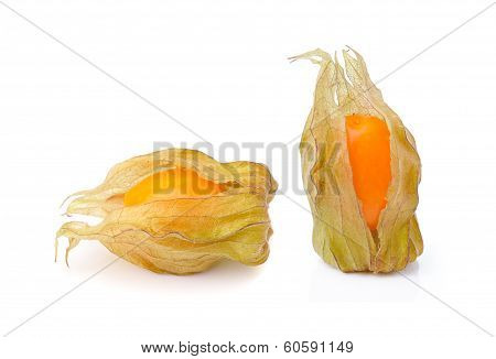 Fresh Physalis (cape Gooseberry) Isolated On White Background